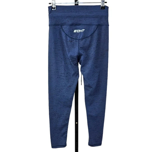 ECHT Women's High Rise Crop Tie Waist Leggings Size Medium Blue - Picture 6 of 7